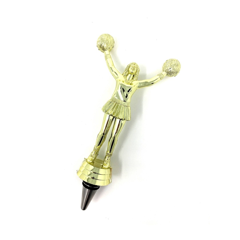 Handmade Bottle Stopper made from Repurposed Cheerleader Trophy